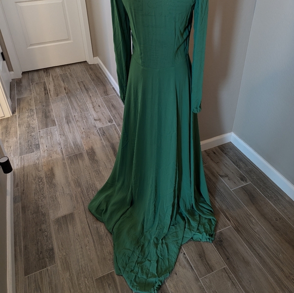 Reformation Women's Maxi Dress Long Sleeve Duster Style Emerald Formal Dress S - Picture 2 of 6